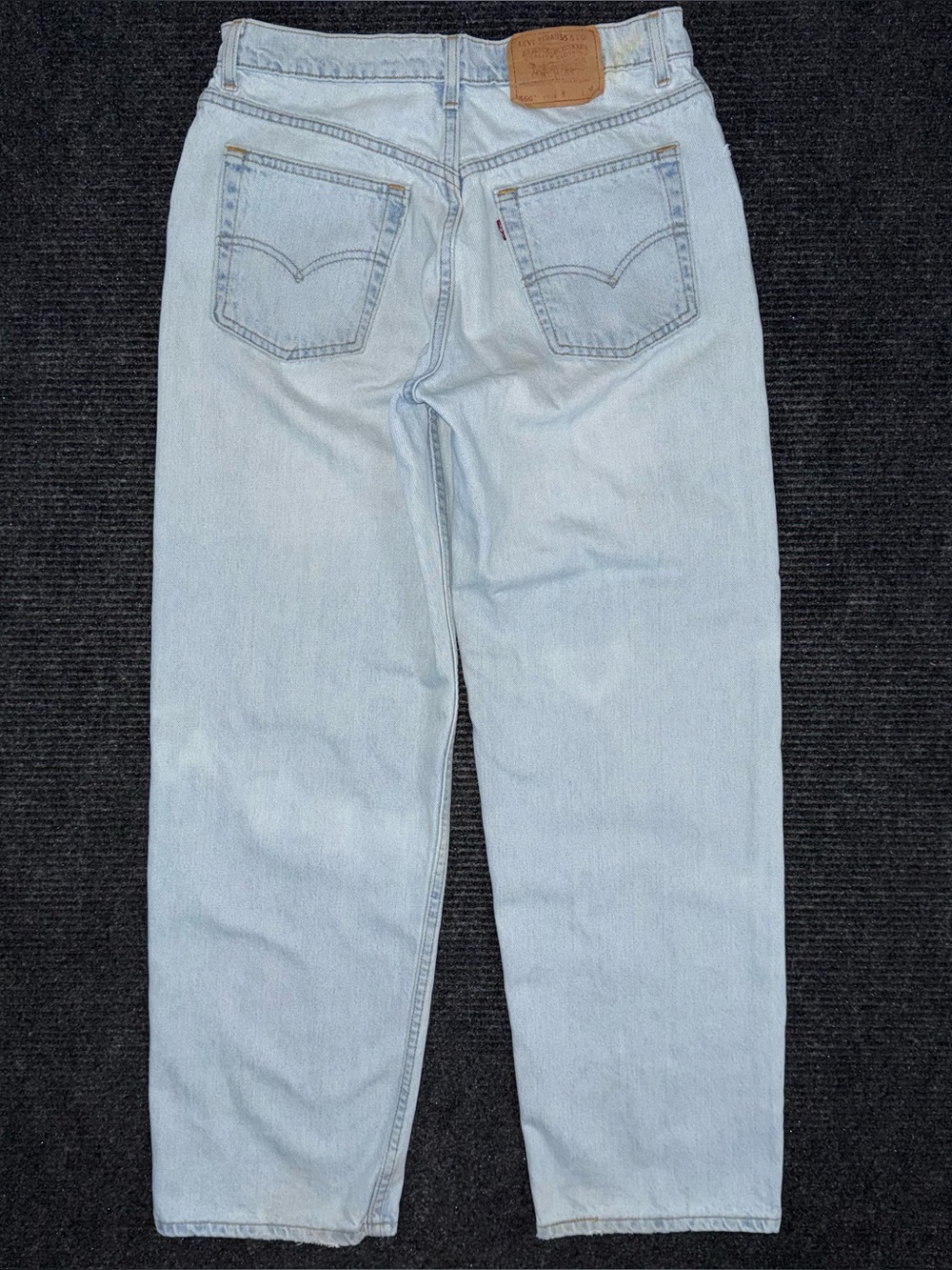 Vintage Levis 566 Jeans Loose Fit Wide Leg Sz 12 USA Made 90s Stained Baggy Rare
